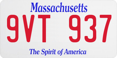 MA license plate 9VT937