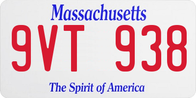 MA license plate 9VT938