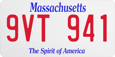 MA license plate 9VT941