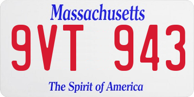 MA license plate 9VT943