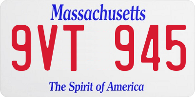 MA license plate 9VT945