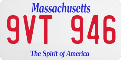 MA license plate 9VT946