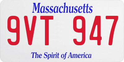 MA license plate 9VT947