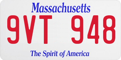 MA license plate 9VT948