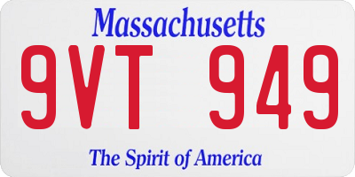 MA license plate 9VT949