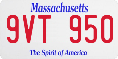 MA license plate 9VT950