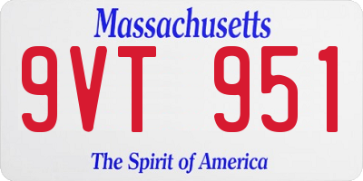 MA license plate 9VT951