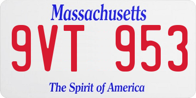 MA license plate 9VT953