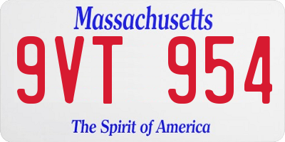 MA license plate 9VT954