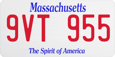 MA license plate 9VT955
