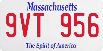 MA license plate 9VT956