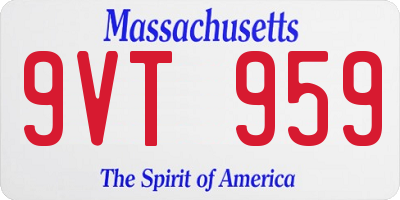 MA license plate 9VT959