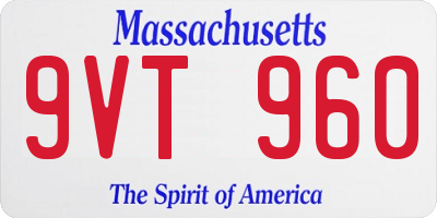 MA license plate 9VT960