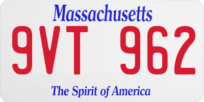 MA license plate 9VT962