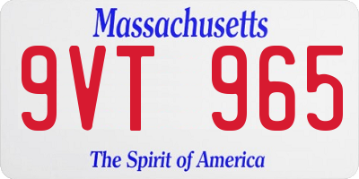 MA license plate 9VT965