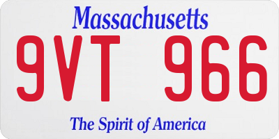 MA license plate 9VT966