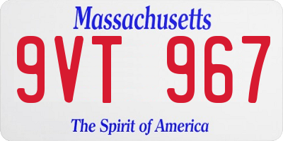 MA license plate 9VT967