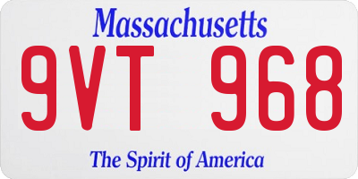 MA license plate 9VT968