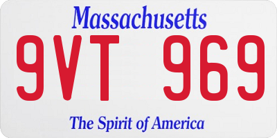 MA license plate 9VT969