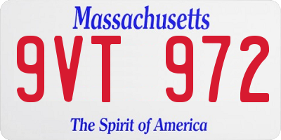 MA license plate 9VT972