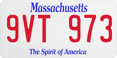 MA license plate 9VT973