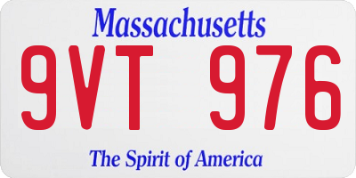 MA license plate 9VT976