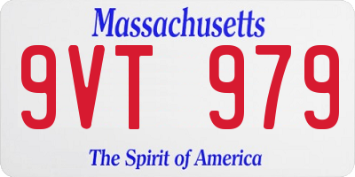 MA license plate 9VT979