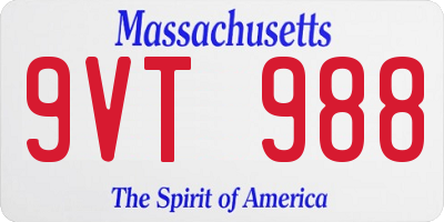 MA license plate 9VT988