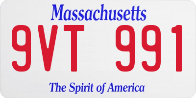 MA license plate 9VT991