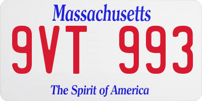 MA license plate 9VT993