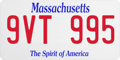 MA license plate 9VT995