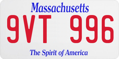MA license plate 9VT996