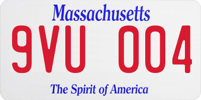MA license plate 9VU004