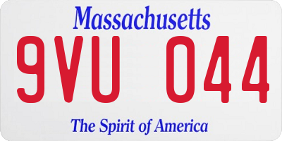 MA license plate 9VU044