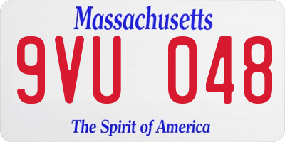 MA license plate 9VU048