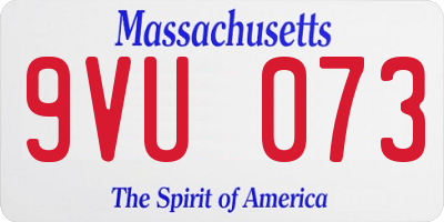 MA license plate 9VU073