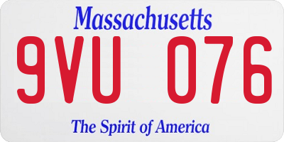 MA license plate 9VU076