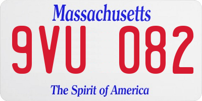 MA license plate 9VU082