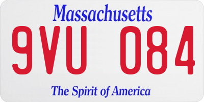 MA license plate 9VU084