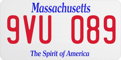 MA license plate 9VU089