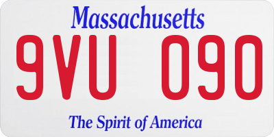MA license plate 9VU090