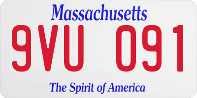 MA license plate 9VU091