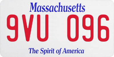MA license plate 9VU096