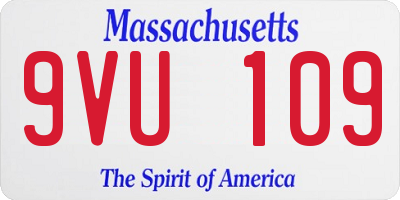 MA license plate 9VU109