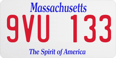 MA license plate 9VU133