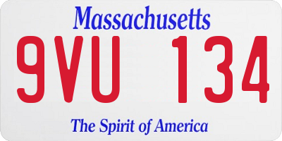 MA license plate 9VU134