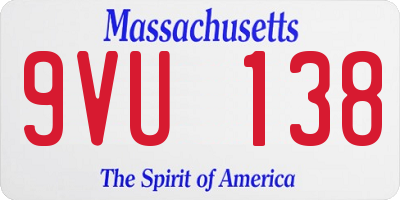 MA license plate 9VU138