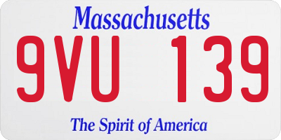 MA license plate 9VU139