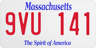 MA license plate 9VU141