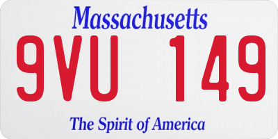 MA license plate 9VU149